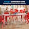 Flash Furniture Rectangle Activity Table, Plastic, Steel, Red YU-YCY-060-RECT-TBL-RED-GG - alternate 5